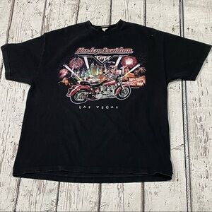 Vintage 2001 Harley - Davidson Motorcycles Cafe Las Vegas Nevada Tee Tops